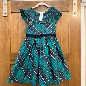 JANIE AND JACK GREEN AND BLUE PLAID DRESS - NWT - GIRLS SIZE 8